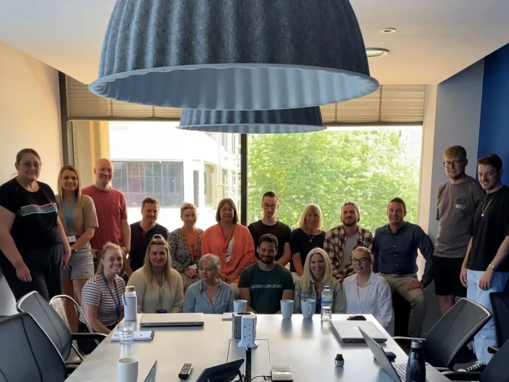 retention team gather around table