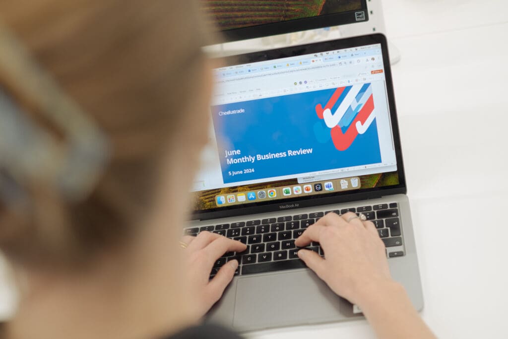 woman working on laptop